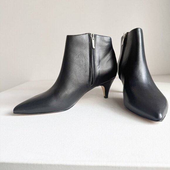 Sam Edelman Anthropologie Black Leather Kitten Heel Booties - Picture 6 of 9